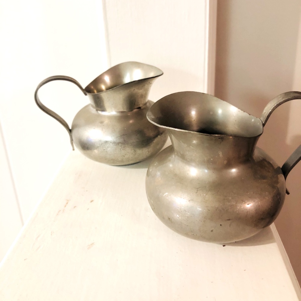 Vintage Norway Pewter creamers